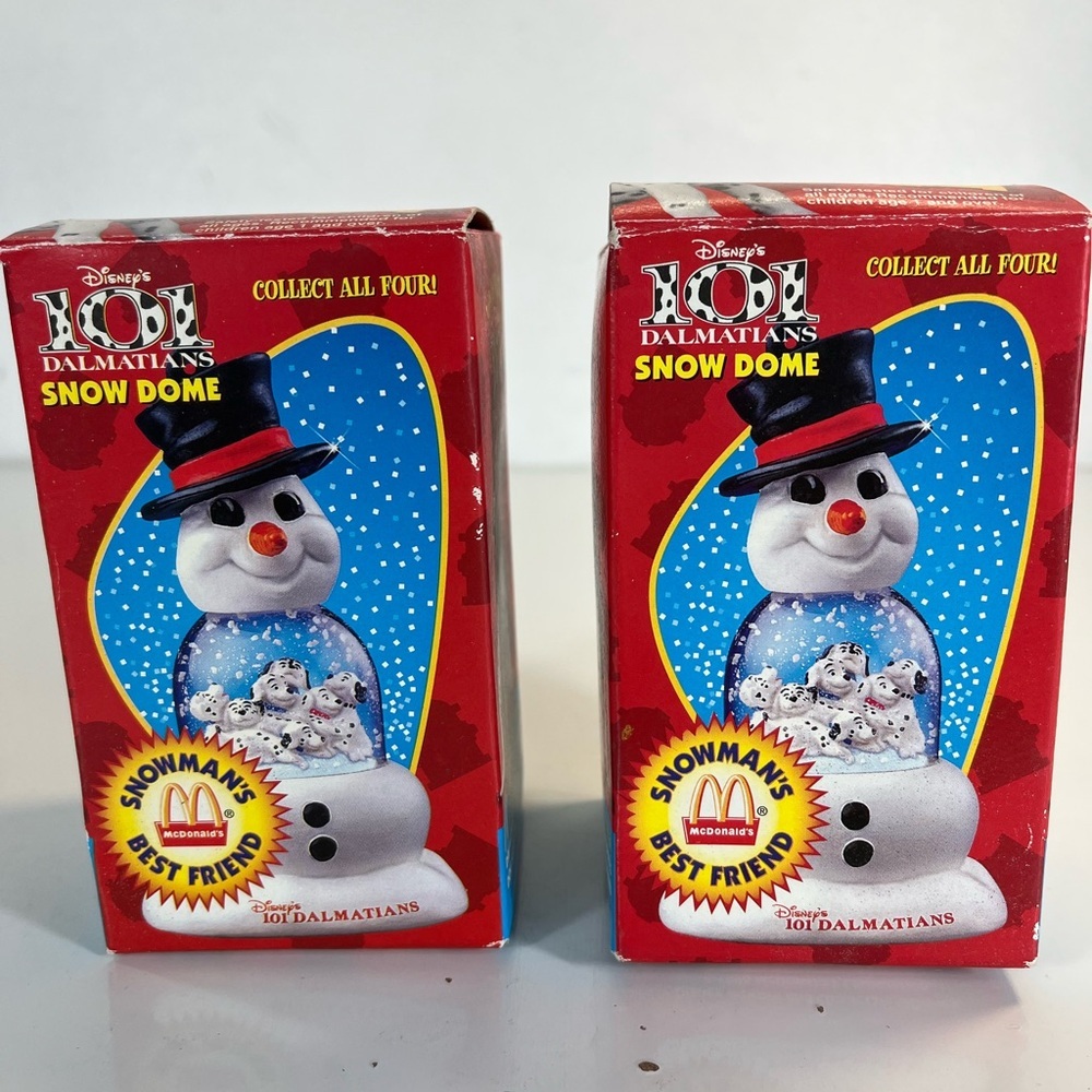 McDonalds Disney 101 Dalmatians Snow Dome Globe Snowman's Best Friend 1996 New